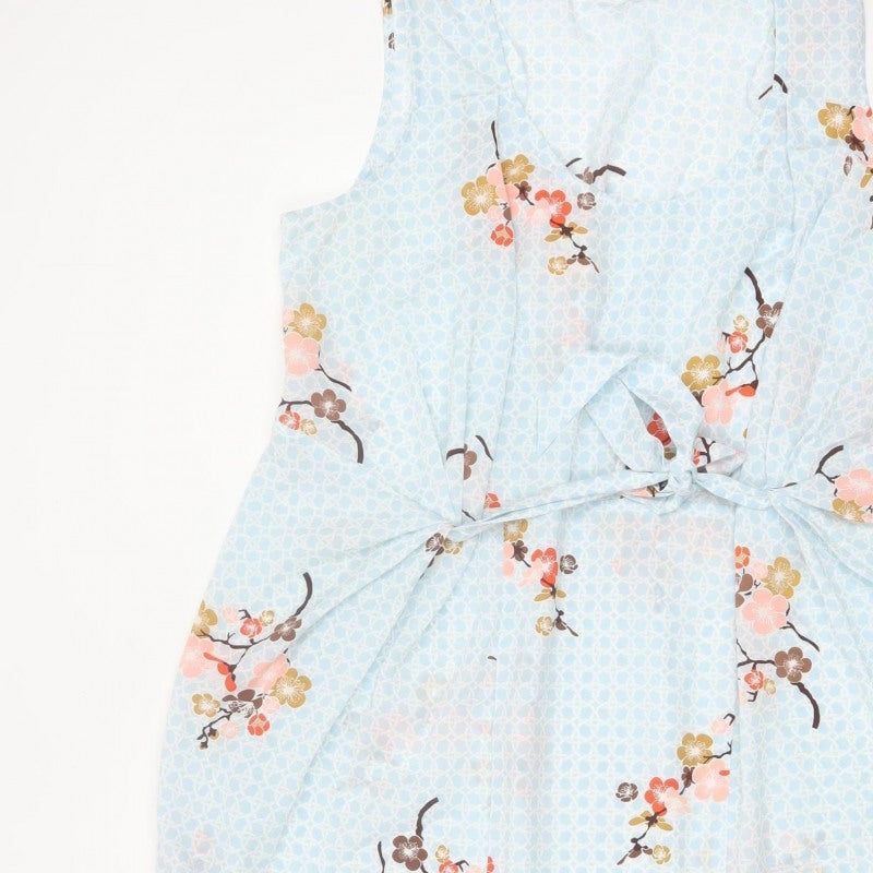 Lakeland Women Blue Floral Fit & Flare Sleeveless Dress UK 16