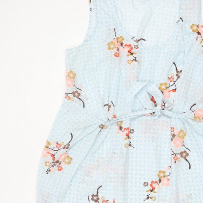 Lakeland Women Blue Floral Fit & Flare Sleeveless Dress UK 16