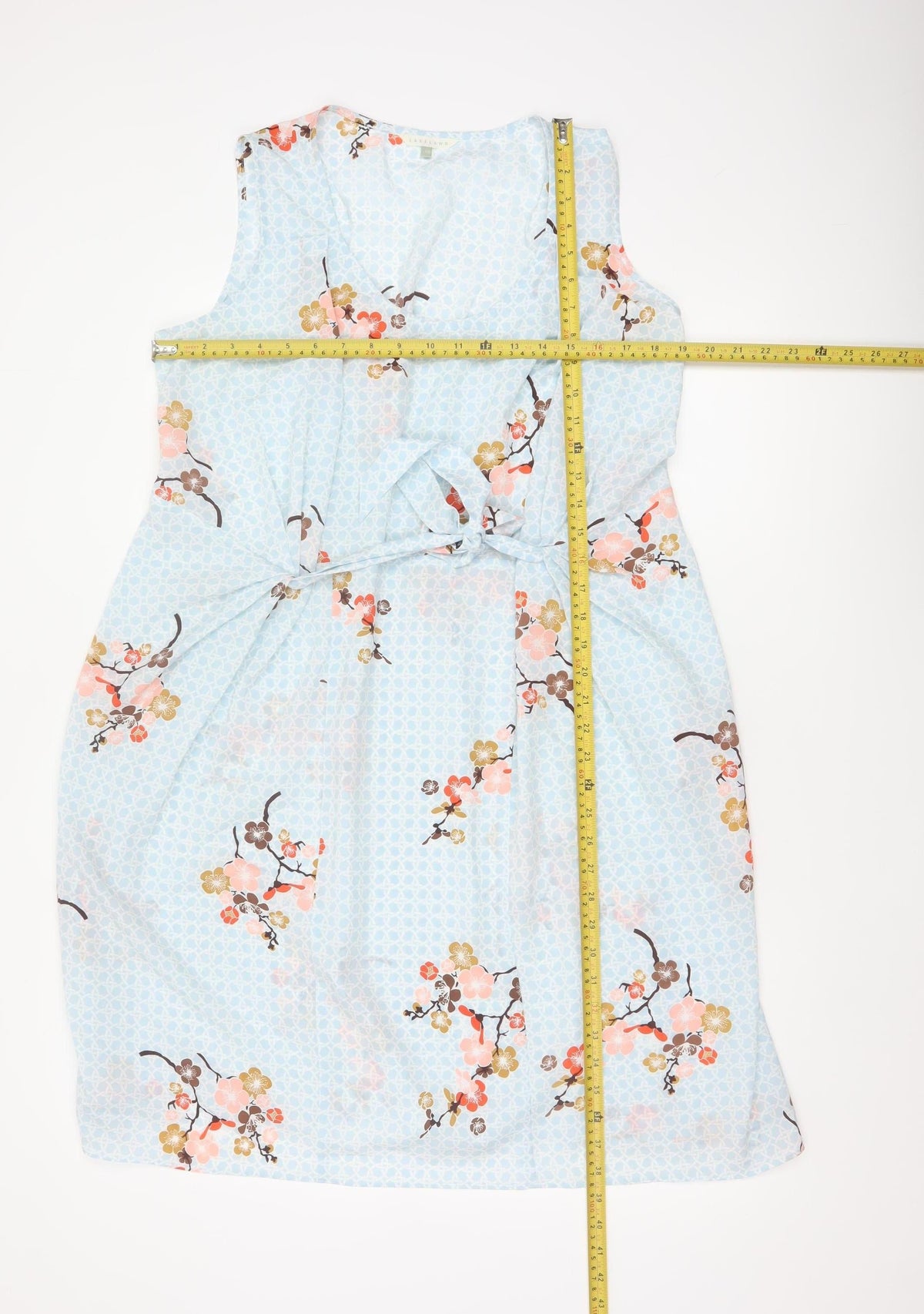 Lakeland Women Blue Floral Fit & Flare Sleeveless Dress UK 16