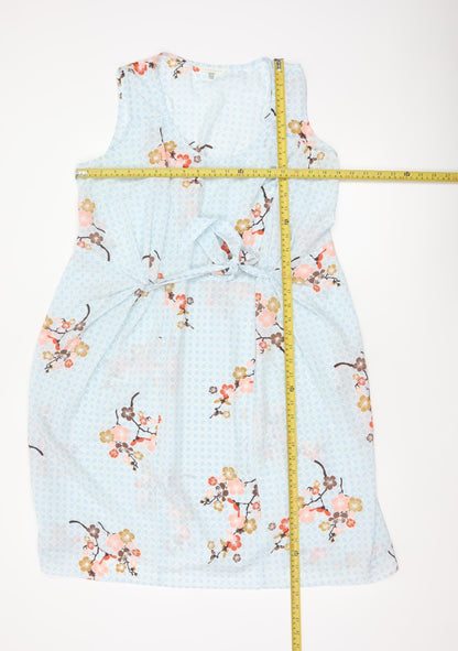 Lakeland Women Blue Floral Fit & Flare Sleeveless Dress UK 16