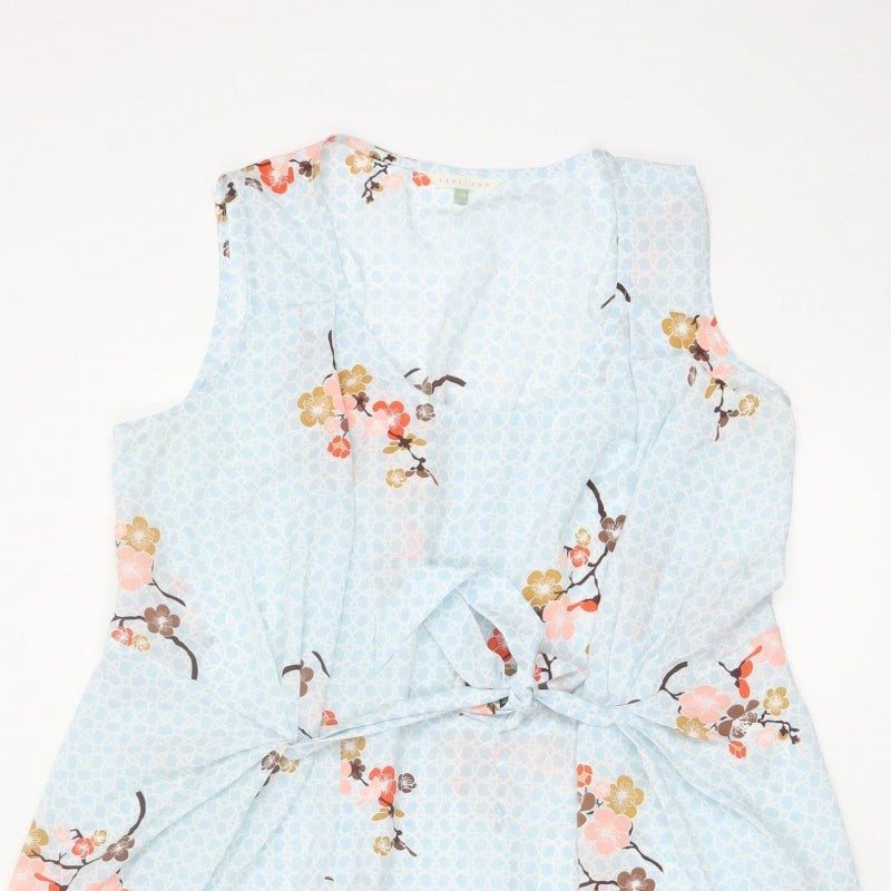 Lakeland Women Blue Floral Fit & Flare Sleeveless Dress UK 16