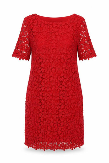 Per Una Women Red Size 14 Floral Crochet Lace Sheath Party Dress