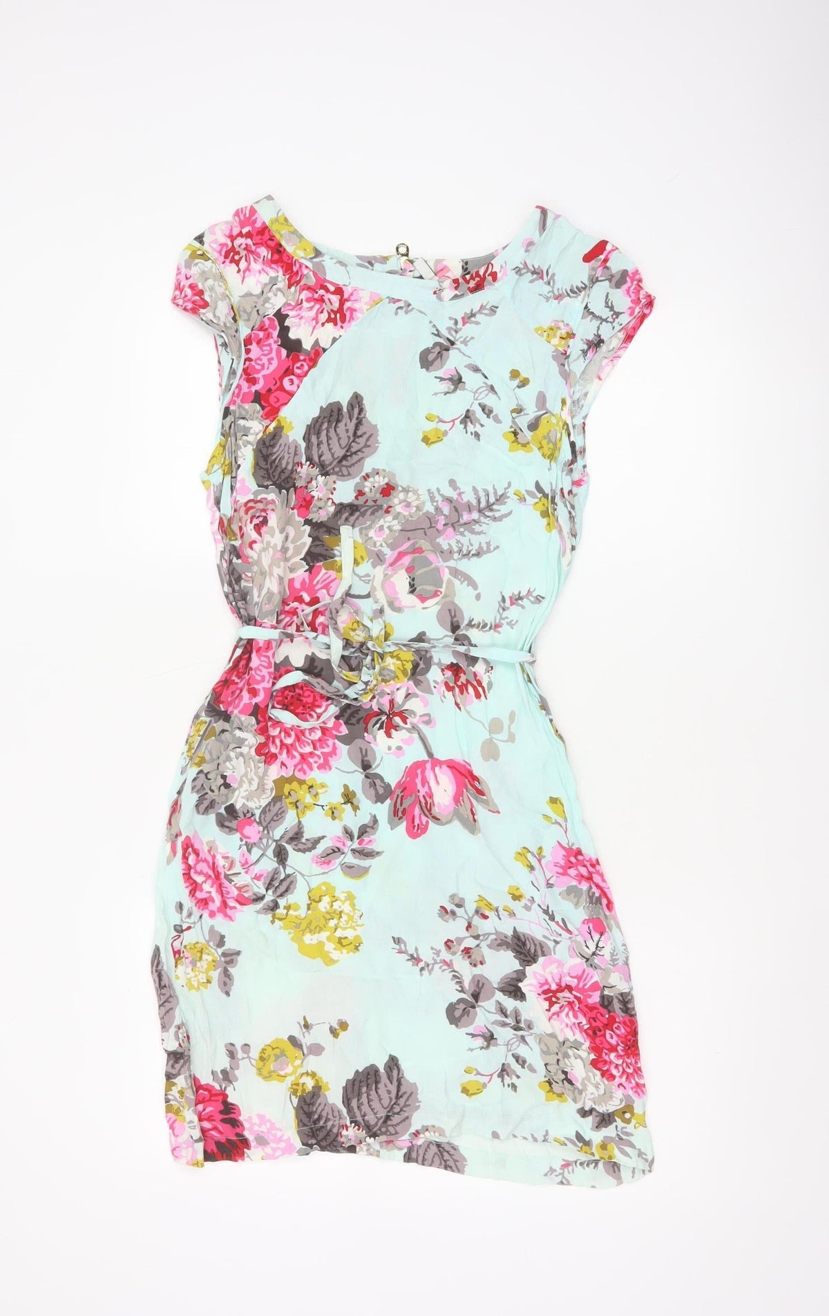 Joules Women Blue Floral UK 10 Fit & Flare Knee Dress
