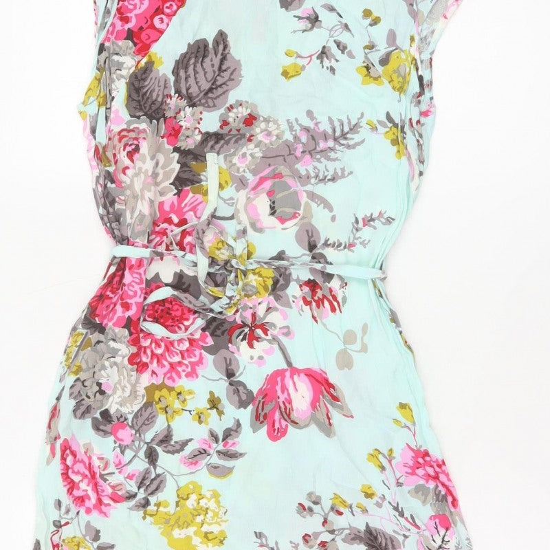 Joules Women Blue Floral UK 10 Fit & Flare Knee Dress