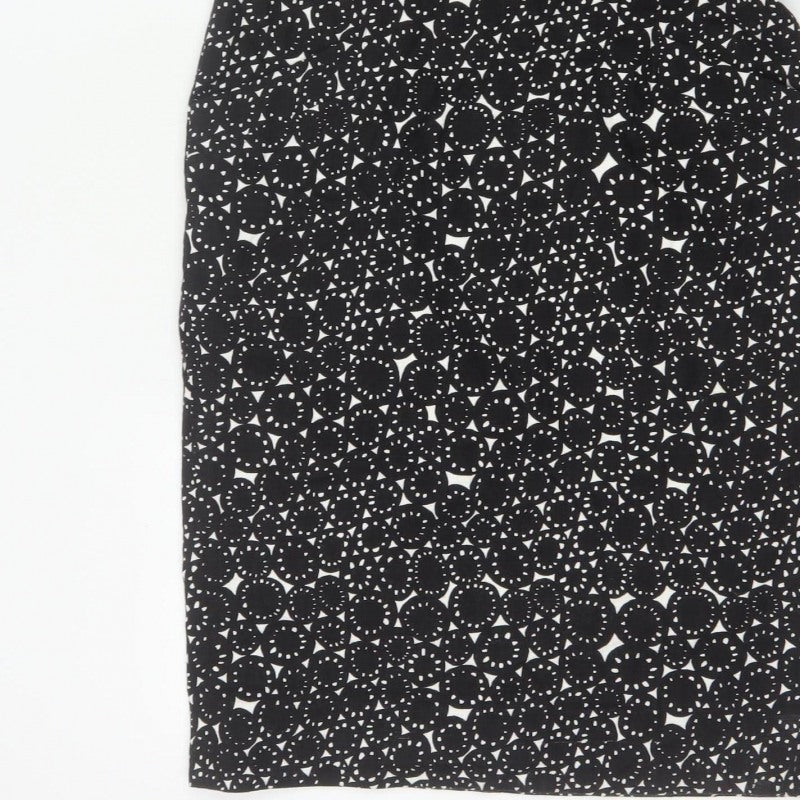 L.K.Bennett Women's Black UK 14 Geometric Print Pencil Knee Dress