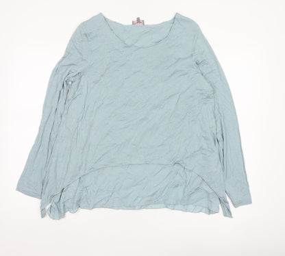 Phase Eight Women Blue Size 12 Layered Tunic Long Sleeve Viscose Blouse