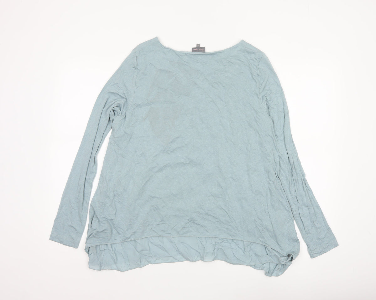 Phase Eight Women Blue Size 12 Layered Tunic Long Sleeve Viscose Blouse