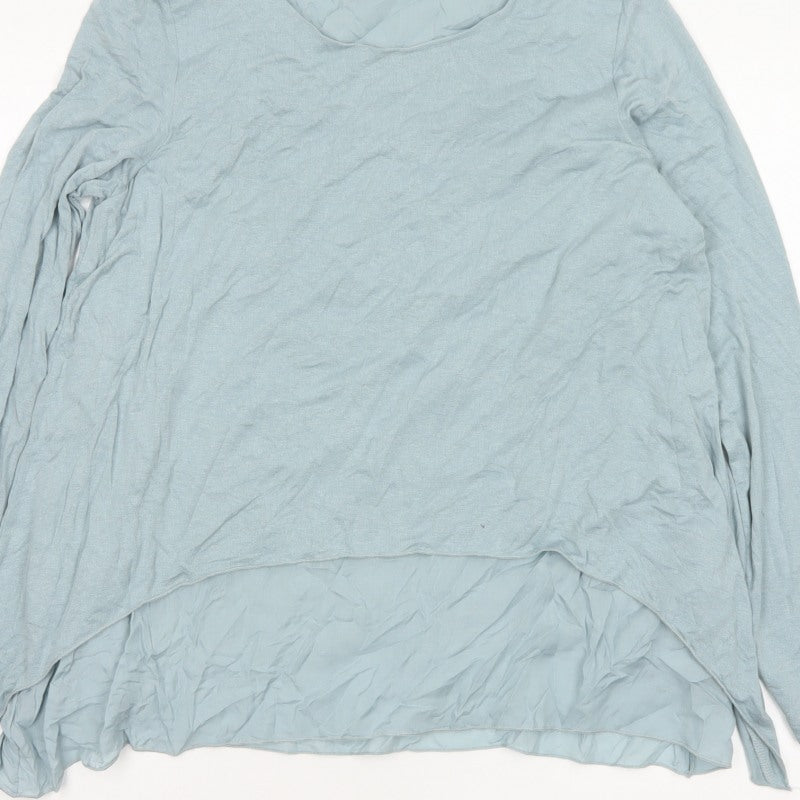 Phase Eight Women Blue Size 12 Layered Tunic Long Sleeve Viscose Blouse