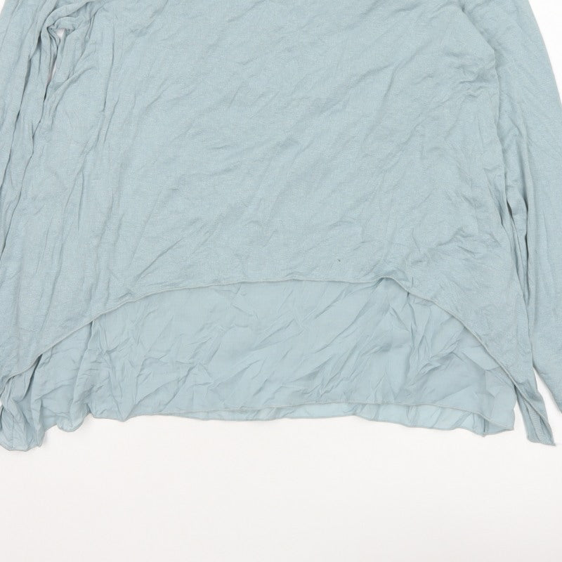 Phase Eight Women Blue Size 12 Layered Tunic Long Sleeve Viscose Blouse