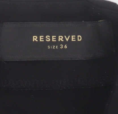 Reserved Women Black UK 8 Studded Pencil Knee Length Skirt