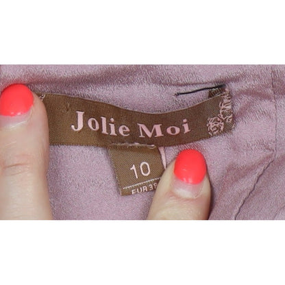 Jolie Moi Women Pink Floral Lace Fit & Flare Knee Length Dress UK 10