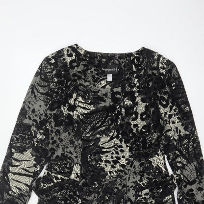Georgede Women Black Ivory Floral Lace Sheath Dress UK 14