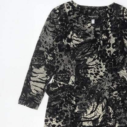 Georgede Women Black Ivory Floral Lace Sheath Dress UK 14