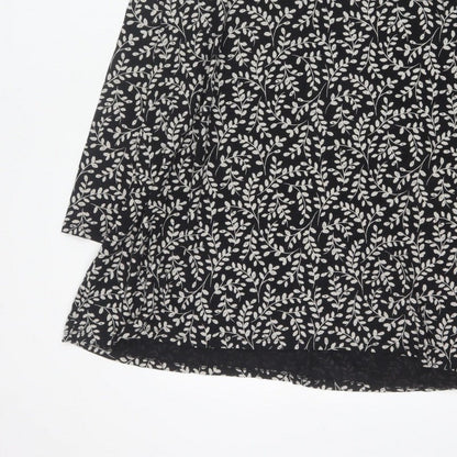 Seasalt Cornwall Women Black Floral Organic Cotton Tunic Dress UK 18