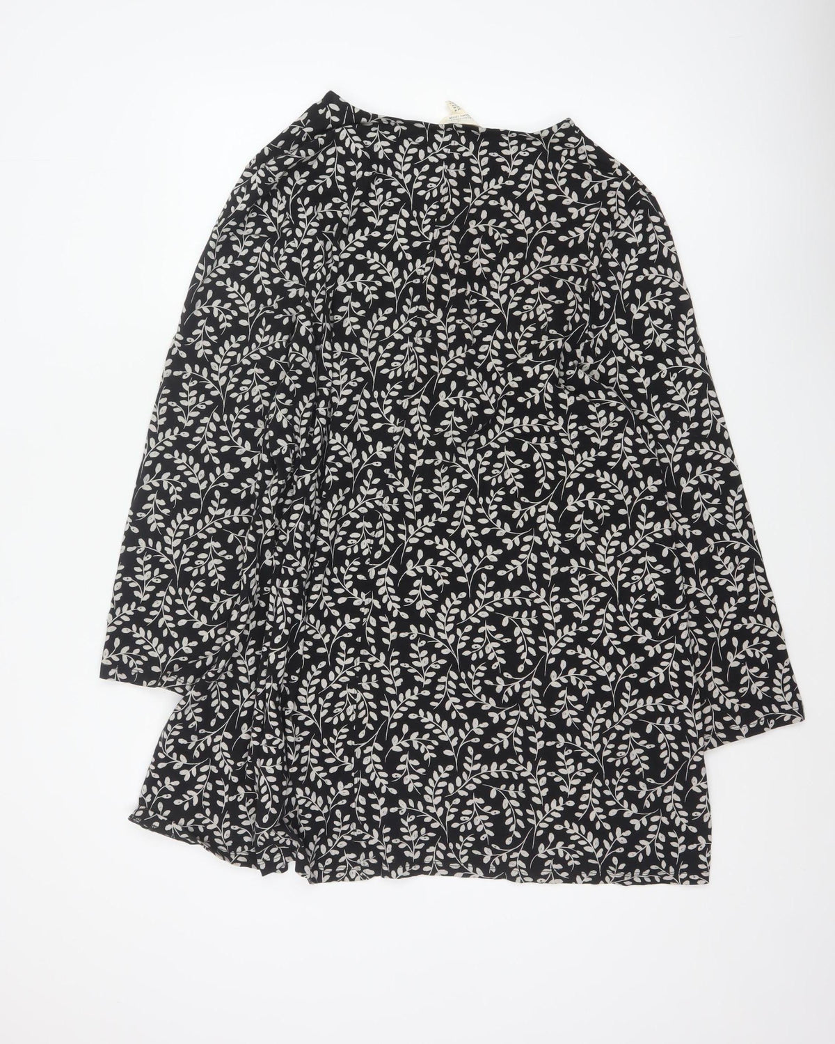 Seasalt Cornwall Women Black Floral Organic Cotton Tunic Dress UK 18