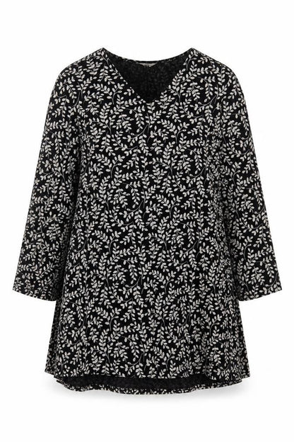 Seasalt Cornwall Women Black Floral Organic Cotton Tunic Dress UK 18