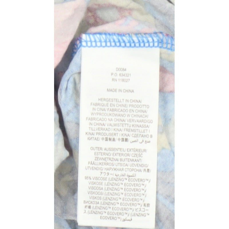 Boden Women Blue Floral Fit & Flare Jersey Dress UK 14 Long Sleeve