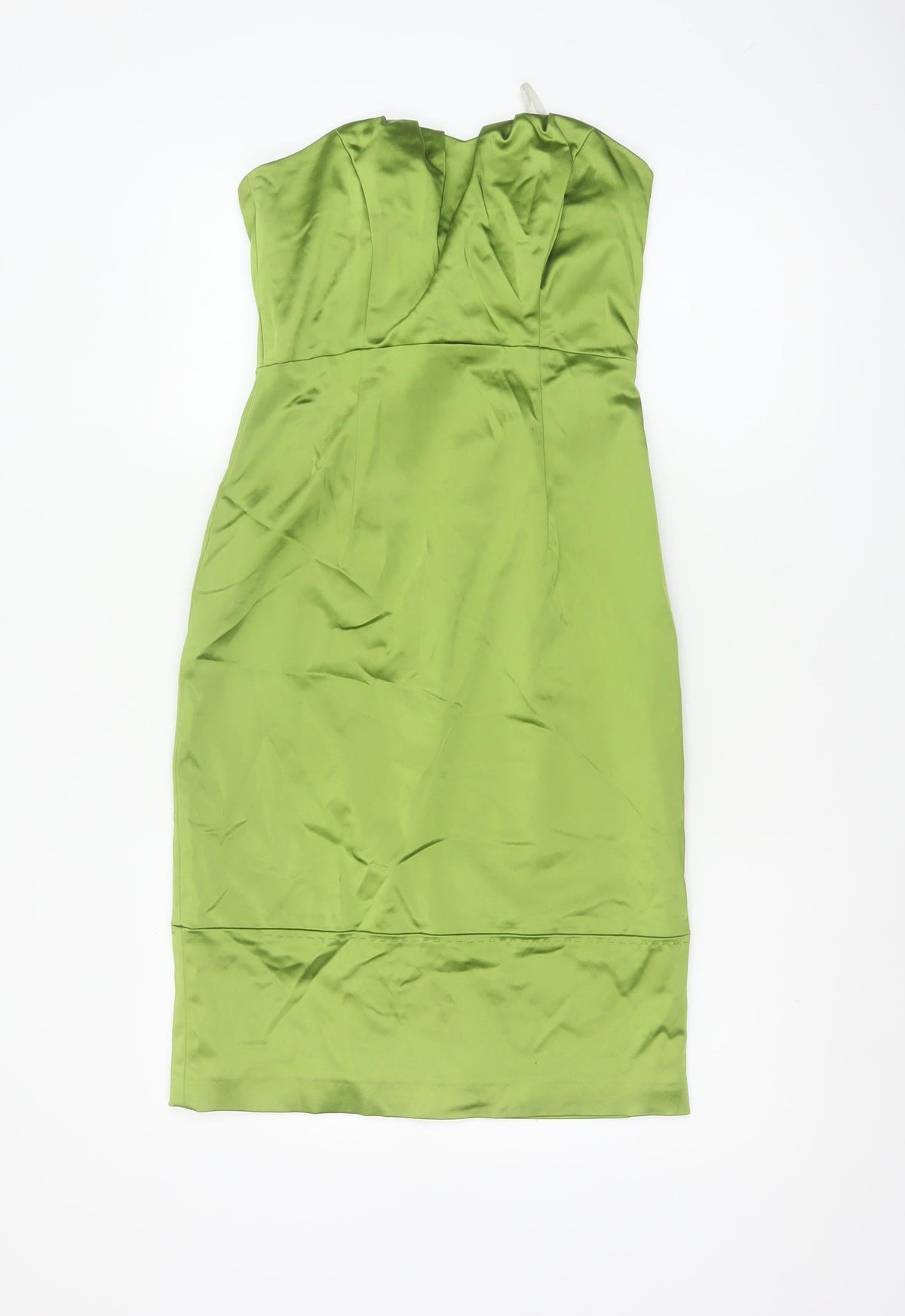 Coast Women Green UK 8 Satin Cowl Neck Midi Sheath Occasion Dress