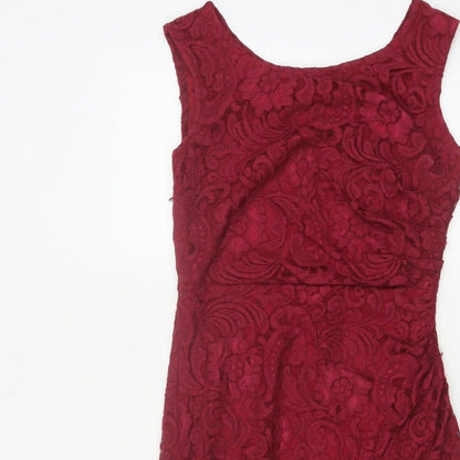 Joe Browns Women Red UK 10 Floral Lace Bodycon Knee Length Party Dress