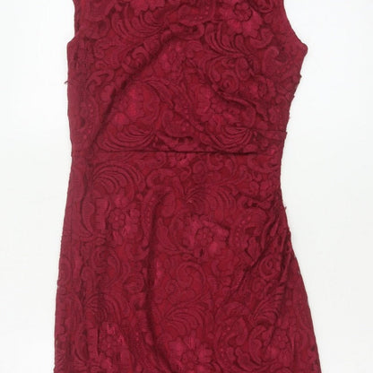Joe Browns Women Red UK 10 Floral Lace Bodycon Knee Length Party Dress