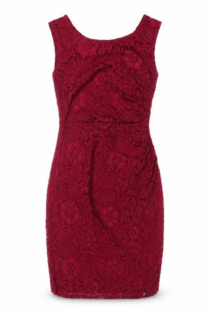 Joe Browns Women Red UK 10 Floral Lace Bodycon Knee Length Party Dress