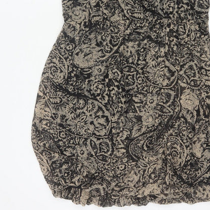 Monsoon Women Black Paisley Fit & Flare Knee Dress UK 14 Lined