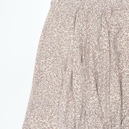 Morris & Co x H&M Women Beige UK 10 Floral Asymmetric A-Line Skirt