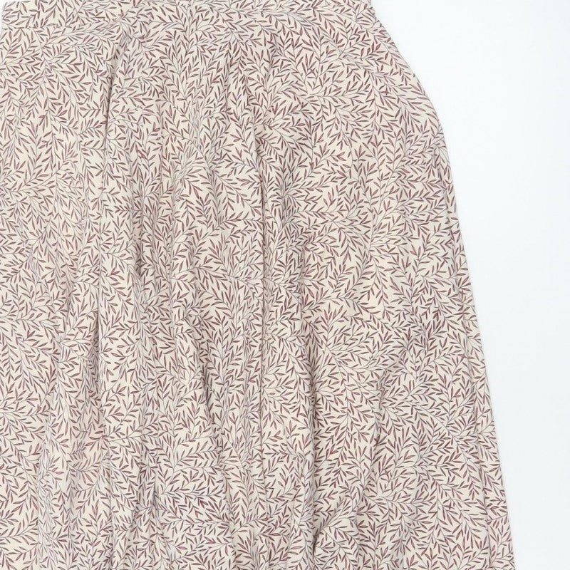 Morris & Co x H&M Women Beige UK 10 Floral Asymmetric A-Line Skirt