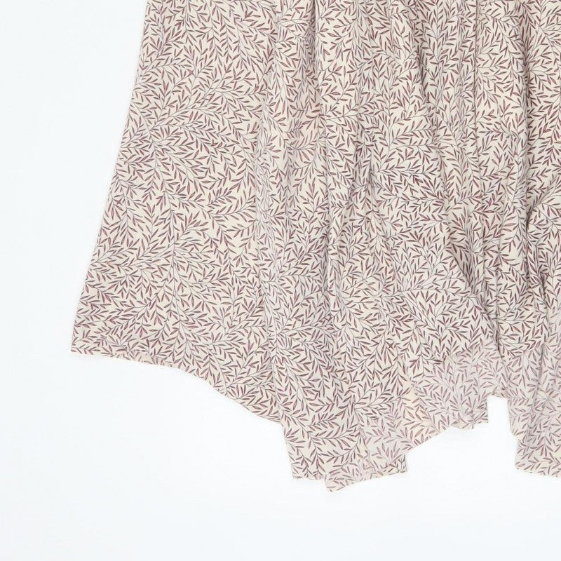 Morris & Co x H&M Women Beige UK 10 Floral Asymmetric A-Line Skirt