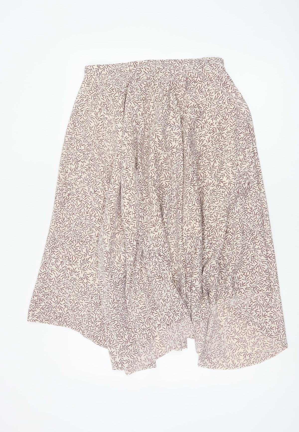 Morris & Co x H&M Women Beige UK 10 Floral Asymmetric A-Line Skirt