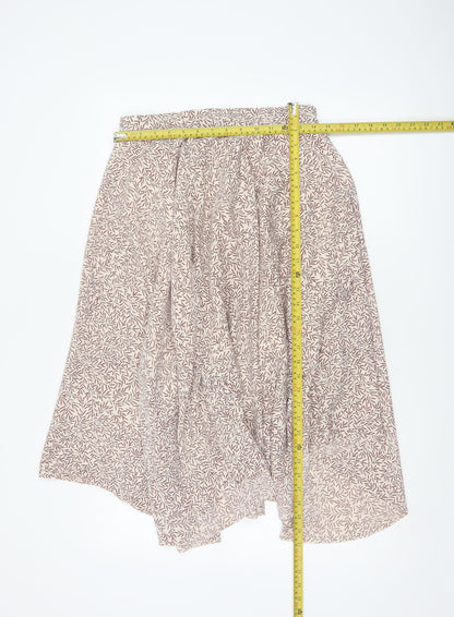 Morris & Co x H&M Women Beige UK 10 Floral Asymmetric A-Line Skirt