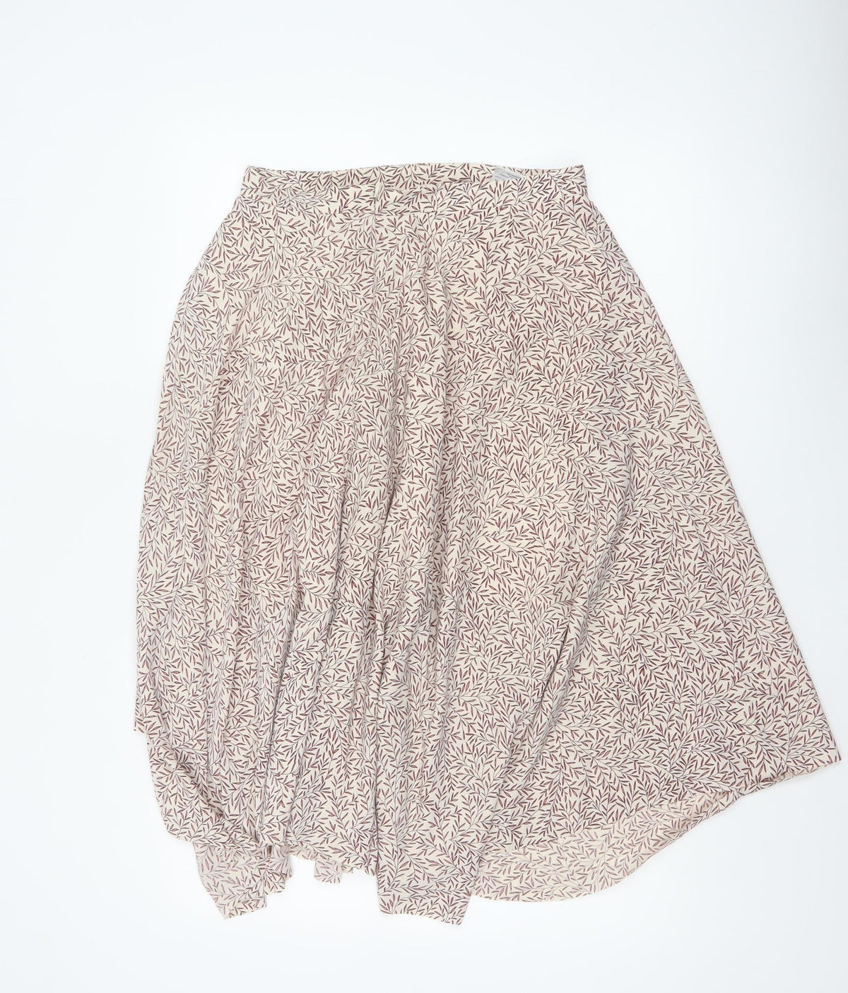 Morris & Co x H&M Women Beige UK 10 Floral Asymmetric A-Line Skirt