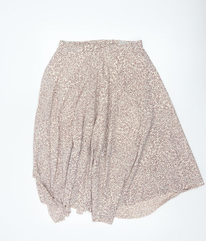 Morris & Co x H&M Women Beige UK 10 Floral Asymmetric A-Line Skirt