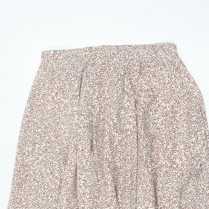 Morris & Co x H&M Women Beige UK 10 Floral Asymmetric A-Line Skirt