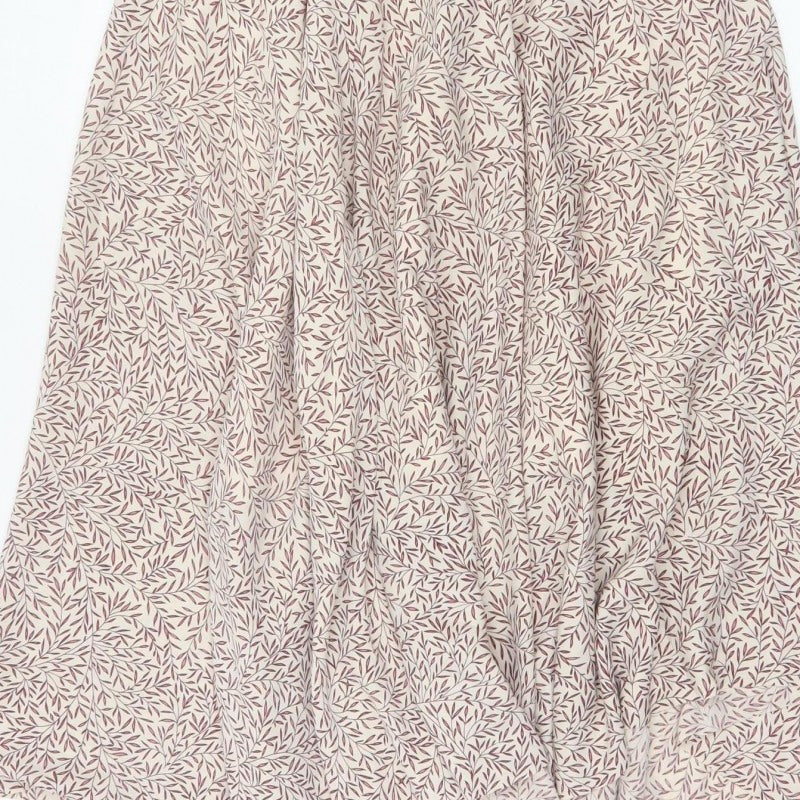 Morris & Co x H&M Women Beige UK 10 Floral Asymmetric A-Line Skirt