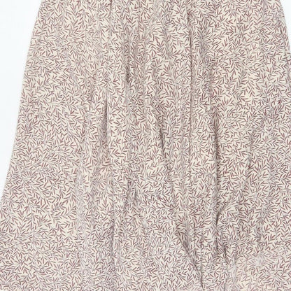 Morris & Co x H&M Women Beige UK 10 Floral Asymmetric A-Line Skirt
