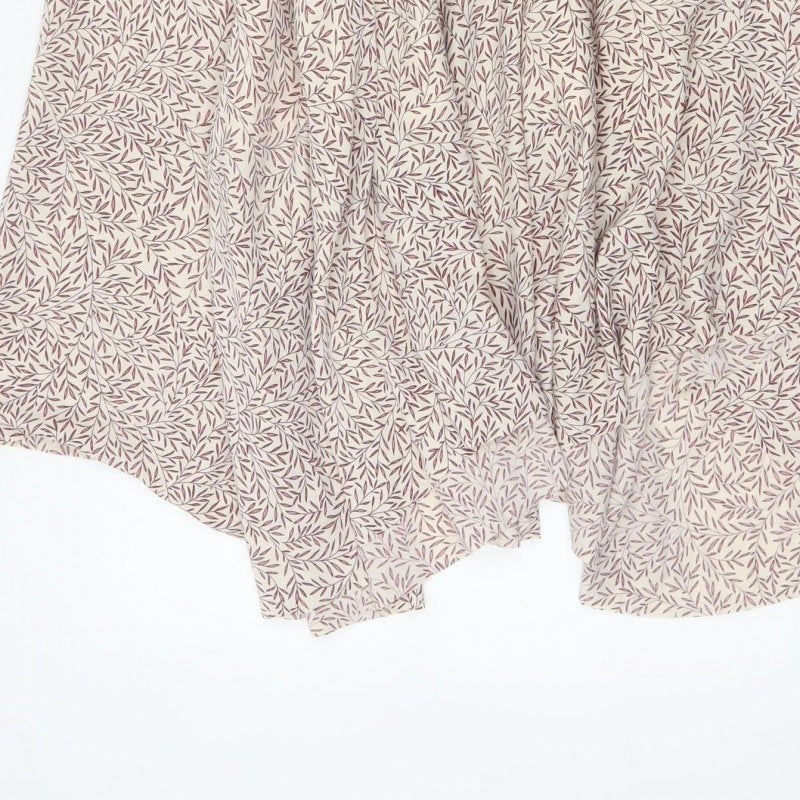 Morris & Co x H&M Women Beige UK 10 Floral Asymmetric A-Line Skirt