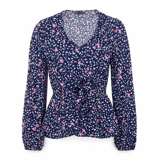 Marks and Spencer Women’s Blue Floral Wrap Blouse Size 6 Long Sleeve