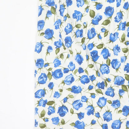 Phase Eight Women’s Blue Floral Cotton Stretch Sheath Dress UK 14