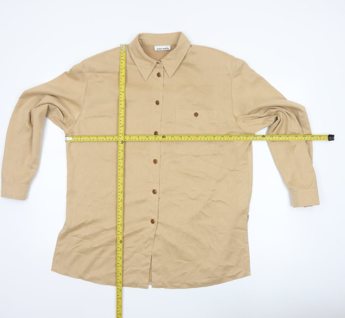 Gerry Weber Women’s Beige UK 12 Long Sleeve Collared Tunic Shirt