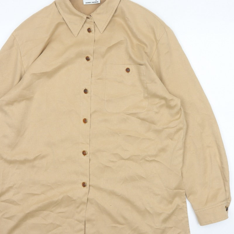 Gerry Weber Women’s Beige UK 12 Long Sleeve Collared Tunic Shirt