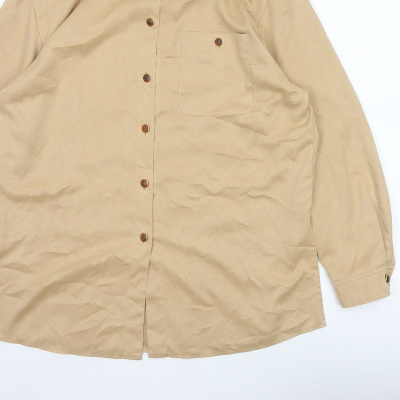 Gerry Weber Women’s Beige UK 12 Long Sleeve Collared Tunic Shirt