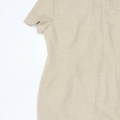Precis Petite Women Beige UK 14 Knee Length Sheath Formal Dress