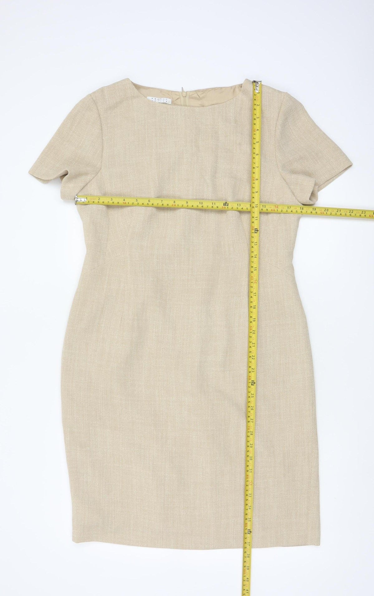 Precis Petite Women Beige UK 14 Knee Length Sheath Formal Dress
