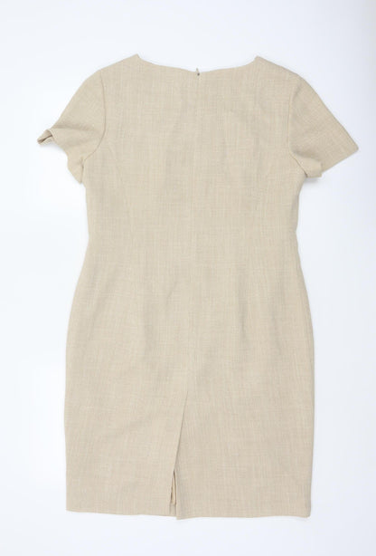 Precis Petite Women Beige UK 14 Knee Length Sheath Formal Dress
