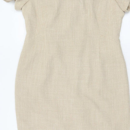 Precis Petite Women Beige UK 14 Knee Length Sheath Formal Dress