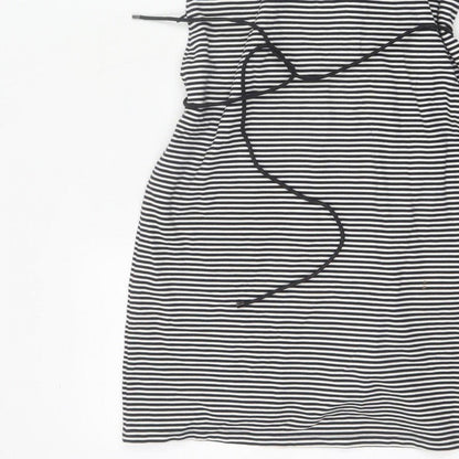Hobbs Women Black White Striped UK 14 Knee Length Sheath Dress