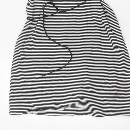 Hobbs Women Black White Striped UK 14 Knee Length Sheath Dress