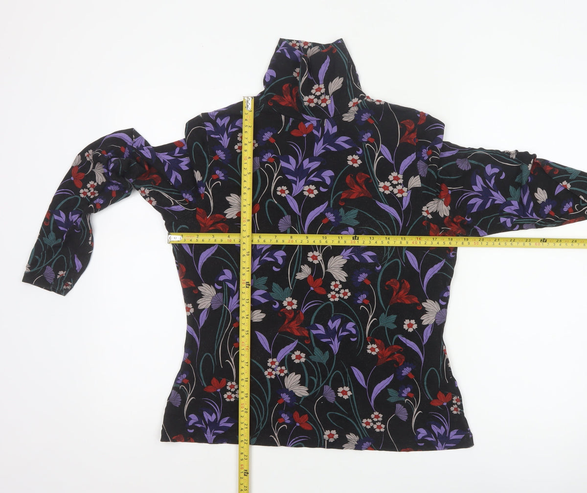 Joe Browns Women’s Black Floral Basic High Neck Top UK 14