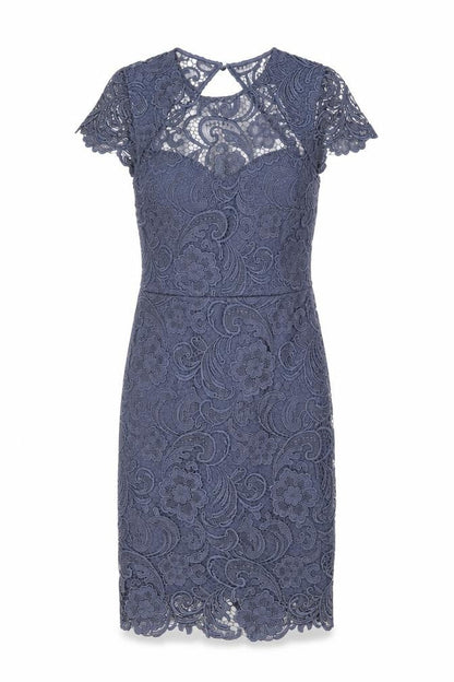 Paper Dolls Women Grey UK 12 Floral Lace Pencil Party Dress